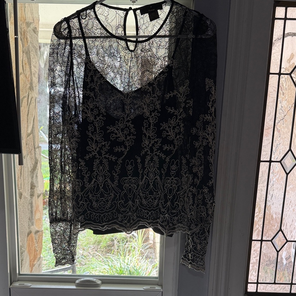 Chic Black Lace Blouse